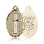 Navy Cross Pendant, 14 Karat Gold - 14 KT Yellow Gold
