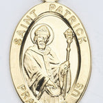 St. Patrick Pendant Oval, 16 Karat Gold Over Sterling Silver with Chain - Gold-tone