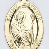 St. Patrick Pendant Oval, 16 Karat Gold Over Sterling Silver with Chain - Gold-tone