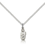 St. Jude Medal, Sterling Silver - 18&quot; 1.2mm Sterling Silver Chain + Clasp