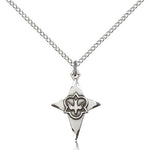 Cross Pendant, Sterling Silver - 18&quot; 1.2mm Sterling Silver Chain + Clasp