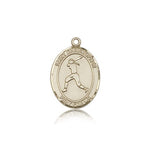St. Christopher Softball Medal, 14 Karat Gold, Medium - 14 KT Yellow Gold
