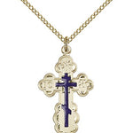 St. Olga Cross Pendant, Gold Filled - Gold-tone