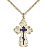 St. Olga Cross Pendant, Gold Filled - Gold-tone