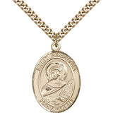 St. Perpetua Medal, Gold Filled, Large - 24&quot; 2.4mm Gold Plated Chain + Clasp