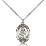 St. Timothy Medal, Sterling Silver, Medium - 18&quot; 1.2mm Sterling Silver Chain + Clasp