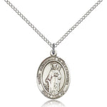 Women's Sterling Silver St. Catherine of Alexandria Medal - 18&quot; 1.2mm Sterling Silver Chain + Clasp