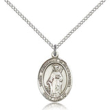 Women's Sterling Silver St. Catherine of Alexandria Medal - 18&quot; 1.2mm Sterling Silver Chain + Clasp