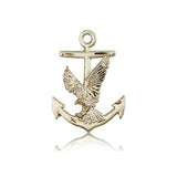 Anchor Eagle Medal, 14 Karat Gold - 14 KT Yellow Gold