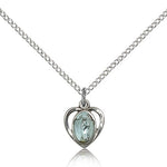 Our Lady of Guadalupe Medal, Sterling Silver - 18&quot; 1.2mm Sterling Silver Chain + Clasp