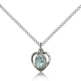 Our Lady of Guadalupe Medal, Sterling Silver - 18&quot; 1.2mm Sterling Silver Chain + Clasp