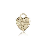 Guardian Angel Heart Medal, 14 Karat Gold - 14 KT Yellow Gold