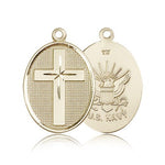 Navy Cross Pendant, 14 Karat Gold - 14 KT Yellow Gold
