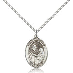 St. Margaret Mary Alacoque Medal, Sterling Silver, Medium - 18&quot; 1.2mm Sterling Silver Chain + Clasp