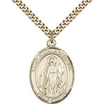 St. Juliana Medal, Gold Filled, Large - 24&quot; 2.4mm Gold Plated Chain + Clasp