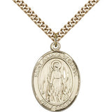 St. Juliana Medal, Gold Filled, Large - 24&quot; 2.4mm Gold Plated Chain + Clasp