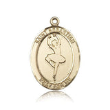 St. Sebastian Dance Medal, 14 Karat Gold, Large - 14 KT Yellow Gold