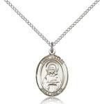 St. Lillian Medal, Sterling Silver, Medium - 18&quot; 1.2mm Sterling Silver Chain + Clasp