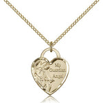Guardian Angel Heart Medal, Gold Filled - Gold-tone