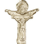 Trinity Crucifix Pendant, 14 Karat Gold - 14 KT Yellow Gold