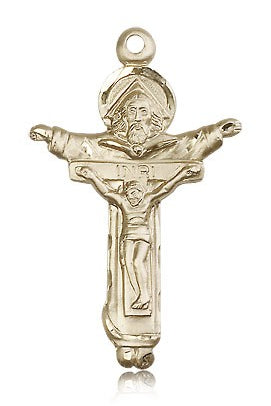 Trinity Crucifix Pendant, 14 Karat Gold - 14 KT Yellow Gold
