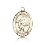 St. Christopher Soccer Medal, 14 Karat Gold, Large - 14 KT Yellow Gold