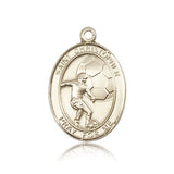 St. Christopher Soccer Medal, 14 Karat Gold, Large - 14 KT Yellow Gold