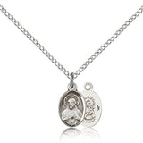 Scapular Medal, Sterling Silver - 18&quot; 1.2mm Sterling Silver Chain + Clasp