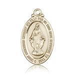 Miraculous Medal, 14 Karat Gold - 14 KT Yellow Gold