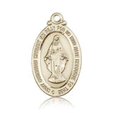 Miraculous Medal, 14 Karat Gold - 14 KT Yellow Gold