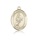 St. Christopher Softball Medal, 14 Karat Gold, Large - 14 KT Yellow Gold
