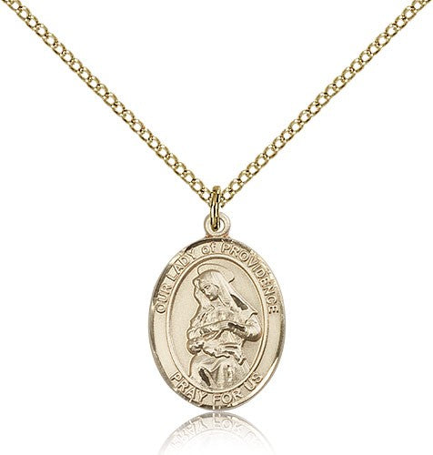 Our Lady of Providence Medal, Gold Filled, Medium - Gold-tone