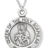Women's Queen of the Holy Scapular Necklace (Medium), Sterling Silver with Chain Options