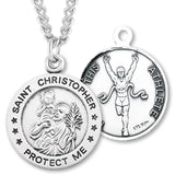 Round Boy's St. Christopher Track Necklace With Chain