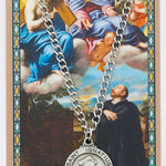 Round St. Ignatius of Loyola Medal and Prayer Card Set - Silver-tone