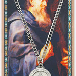 Round St. Philip Medal and Prayer Card Set - Silver-tone