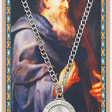 Round St. Philip Medal and Prayer Card Set - Silver-tone