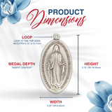 Large Men's Deluxe Sterling Silver Oval Miraculous Medal