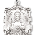 Men's Christ the King Necklace, Sterling Silver with Chain Options - 24&quot; Sterling Silver Chain + Clasp