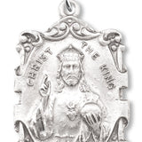 Men's Christ the King Necklace, Sterling Silver with Chain Options - 24&quot; Sterling Silver Chain + Clasp