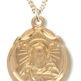 Women's 14kt Gold Over Sterling Silver Scapular Jesus Necklace+ 18 Inch Gold Plated Chain &amp; Clasp - Gold-tone