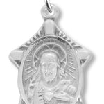 Women's Sterling Silver Scapular Necklace with Chain Options - 18&quot; 1.8mm Sterling Silver Chain + Clasp