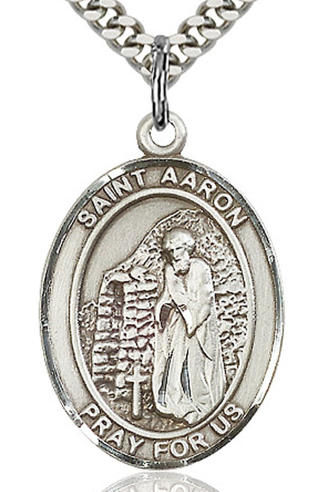 St. Aaron Medal, Sterling Silver, Large