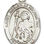 St. Adrian of Nicomedia Medal, Sterling Silver, Large - No Chain