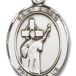 St. Aidan of Lindesfarne Medal, Sterling Silver, Large - No Chain