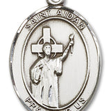 St. Aidan of Lindesfarne Medal, Sterling Silver, Large - No Chain