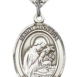 St. Aloysius Gonzaga Medal, Sterling Silver, Large