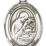 St. Aloysius Gonzaga Medal, Sterling Silver, Large - No Chain