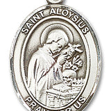 St. Aloysius Gonzaga Medal, Sterling Silver, Large - No Chain