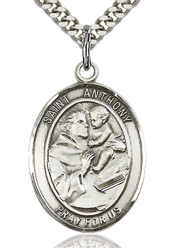 St. Anthony of Padua Medal, Sterling Silver, Large